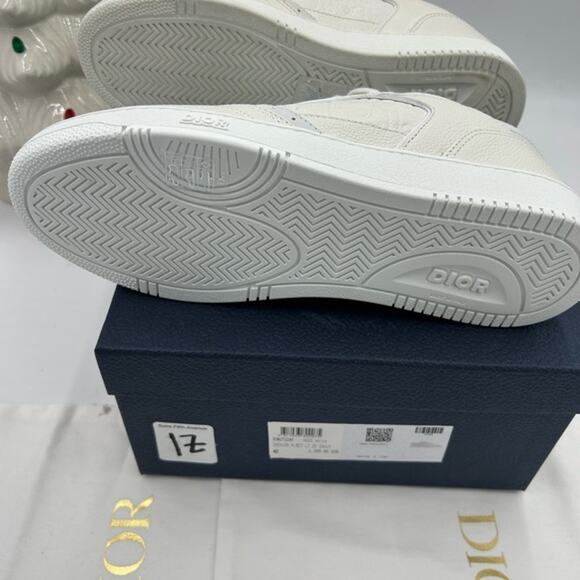 Men's Dior B 27 white calf skin sneakers size 42 made in Italy - Picture 3 of 16